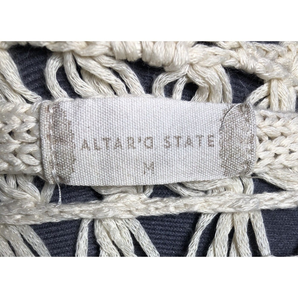 Altar'd‎ State Boho Crochet Lace Kimono Cardigan Ivory Festival M - Picture 11 of 13